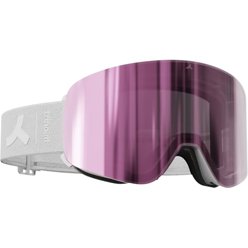 Masque de ski anti-buée blanc mat Indira 111 écran magnétique