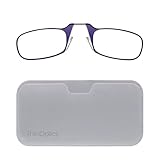 ThinOptics Universal Pod Rectangular Reading Glasses, Purple Frames/White Case, 2 x + 2