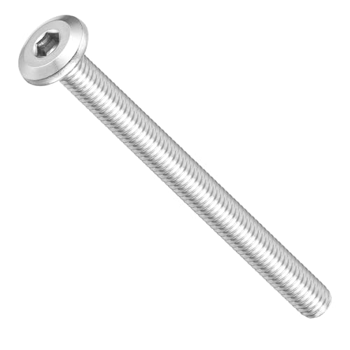Image of METALLIXITY Flat Head Hex Socket Cap Screws Bolts(M6-1x70) 20Pcs, 304 Stainless Steel Hex Socket Furniture Bolts Screws - for Furniture Woodworking Project, Silver Tone