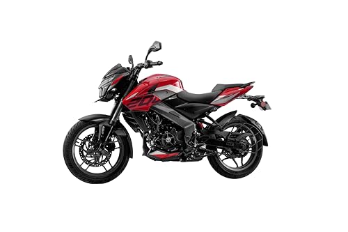 Image of Bajaj Pulsar Ns 200 Ug Motorcycle /Motorbike - Cock Wine Red - White - Ex-Showroom