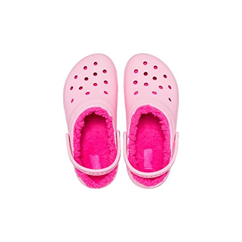 Image of Crocs Kids Classic Lined Clogs for Toddlers - Synthetic Upper & Lining - Synthetic Outsole & Insole Flamingo 6 Toddler M