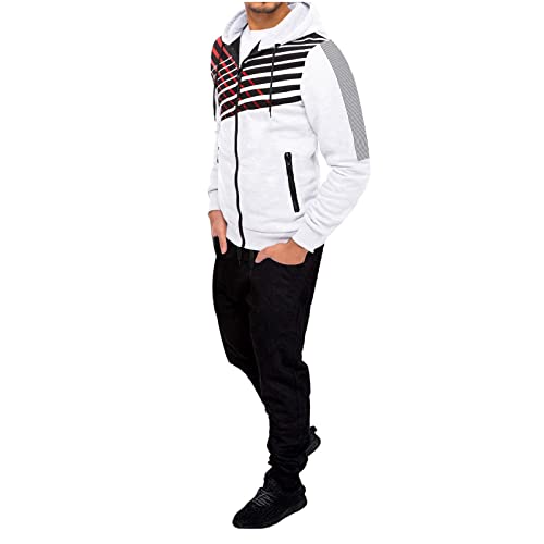 Survêtement homme blanc ensemble de sport décontracté et léger