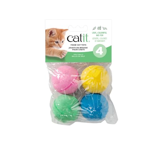 Catit - Foamies Sponge Golf Ball Cat Toy - 4 Pack