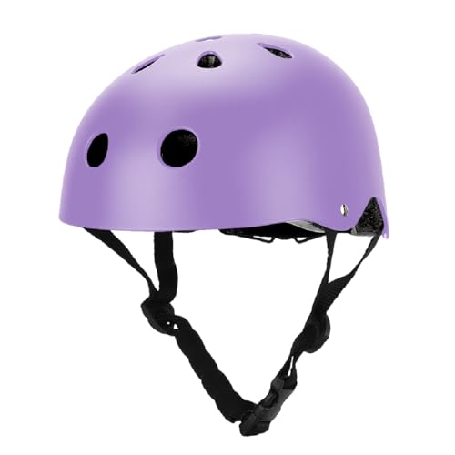 YRINA 自転車 ヘルメット子供用 キッズヘルメット スポーツヘルメット 子ども 軽量 CE安全規格 通気性 こども (パープル, S(50〜54cm))