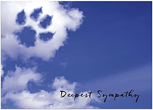 25 Pet Sympathy Cards - Paw Print Cloud Design - 26 White Envelopes - Fsc Mix #TOP5