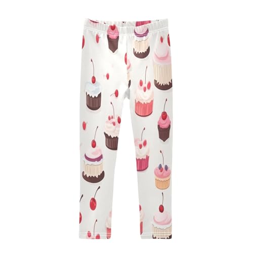 Bolaz Toddler Girls Leggings Printed Yoga Pants Leggings Cherry Cake for Kids