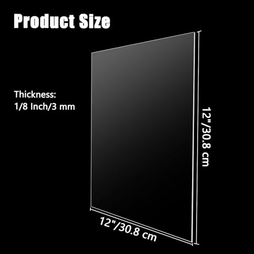 6 hojas acrílicas transparentes 12x12 pulg 3 mm miniatura 2