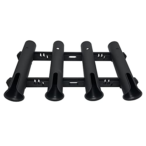 Wall Mounted Fishing Rod Holders Tubes Links Fishing Rod Holder Rack Rests (4-Pole-Black) - Thumbnail 2