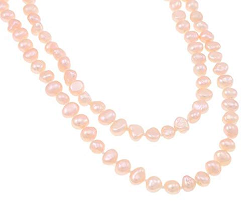 Collier de perles roses 8-9mm multirang pour en finir avec les décolletés ternes