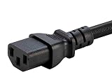 Monoprice Przewód zasilający o dużej wytrzymałości, 3 stopy, czarny | NEMA 6-20P do IEC 60320 C13, 14AWG, 15A/1875W, SJT, 125 V