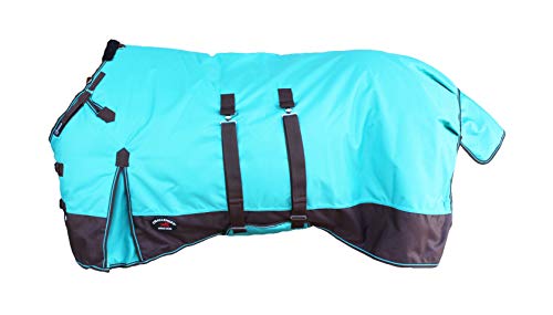 1200D-Turnout-Waterproof-Rain-Horse-Sheet-Light-Winter-Blanket-Bellyband-Teal-Sea-Green-No-Fill-371B