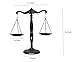 Vintage Style Metal Libra Jewelry Towers, Lawyer Scale of Justice, Farmhouse Candleholder, Home Decor Antique Weight Balancing Scale - Black, 11.1