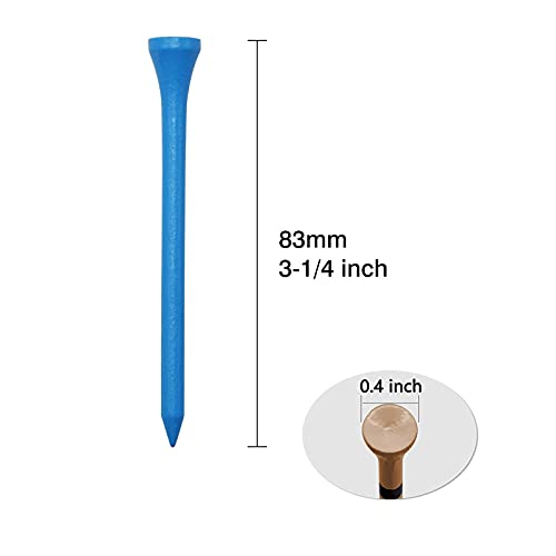 image for GFGL Golf Tees (Blue) Durable Bamboo Tees 100Pcs 3-1/4
