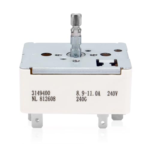 3149400 WP3149400 3148954 3148953 3148951 Range Burner Infinite Control Switch Replacement for Whirlpool Range Switch WP3148954 WP3148953 WP3148951 311858 311859 336989 AP3029710 AP3095444 PS336886