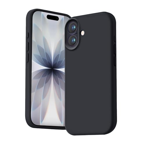 DIZORO Compatible for (iPhone 17 Case) Slim Liquid Silicone Case 3 Layers Full Covered Soft Gel Rubber Phone Case Protective Cover - Black