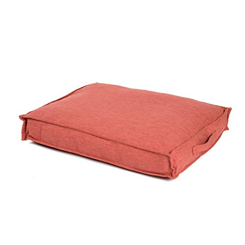 JAMAXX Premium Hundekissen Orthopädisch Memory Foam, Leinen Bezug Waschbar, Nässeschutz Wasserabweisend - Kuschelig Weich, Visco Elastische Kissenfüllung, Hundebett PDB1005,65x50 (S) Terracotta