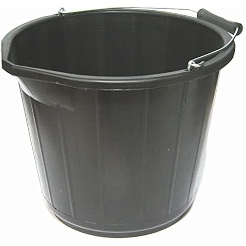 General Purpose Black Builders Bucket - Black, 30cm x 30xm x 27cm Ideal For Home, Garden, Work Etc Cover
