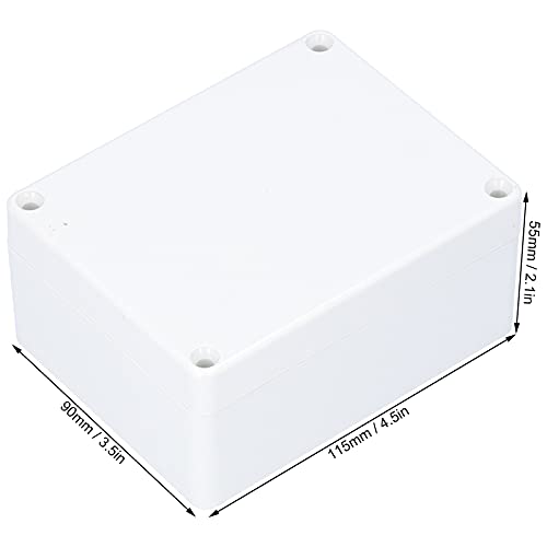 boite de derivation electrique, 115 x 90 x 55mm boîtier de projet électrique rectangulaire universel en plastique abs étanche ip65 pour une utilisation en extérieur ou intérieur avec accessoires