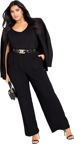 City Chic Women's Plus Size Audrie Straight Leg Textured Pant