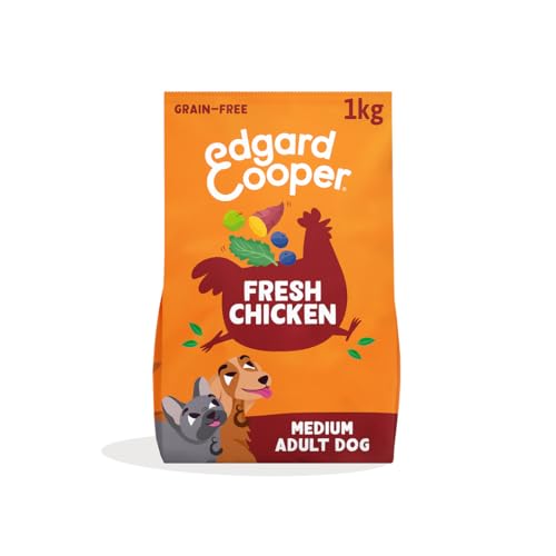Edgard Cooper Pienso para Perros, Adultos, (Pollo, 1kg), Alimento seco Natural sin Cereales, Carne Fresca y sin azúcares añadidos, proteína de Calidad