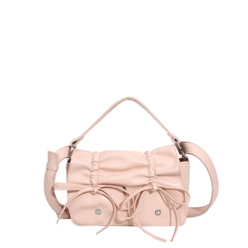 Bow Purse Small Handbag Cute Shoulder Bag for Women Coquette Crossbody Bags Y2k Aesthetic Leather Underarm Bag