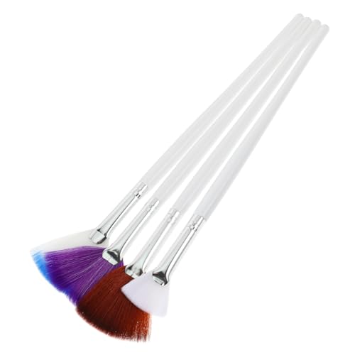 SHERCHPRY 4pcs Soft for Facial Mask Application Makeup Applicator Tools Esthetician Fan Brushes in White Purple Brown Blue
