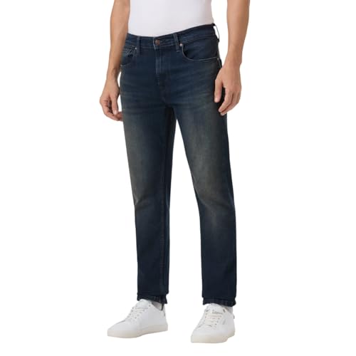 Image of Men Blue Mid Rise Straight Fit Jeans