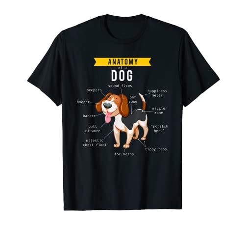Divertente cane anatomia grafico regalo per cucciolo cane proprietario Fan Walker Maglietta