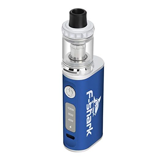 100W Vape Starter Kit, Rechargeable 2000mAh Mod, 3 Level Adjustable Power, 2.0ml Clear Atomizer Tank, E-Cigarette for Beginner, by Discoball No Nicotine (Blue)