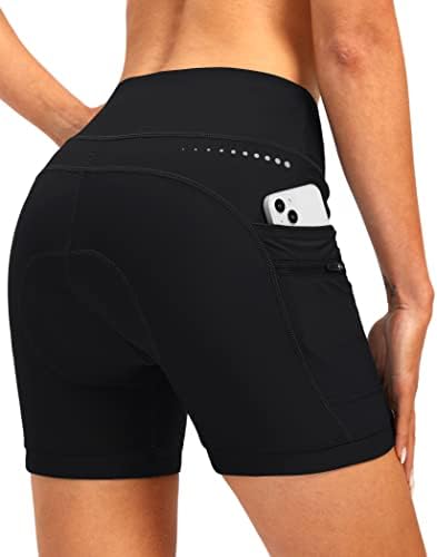 Bikewa Women's 4D Padded Bike Shorts Riding Underwear Cycling Bicycle Road Biking Cycle Shorts for Women Zipper Pockets