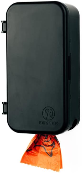 Pexter Dispensador de bolsas para excrementos de perro, estación dispensadora de bolsas de basura para mascotas al aire libre o interior, soporte de pared adhesivo o atornillado, contenedor de