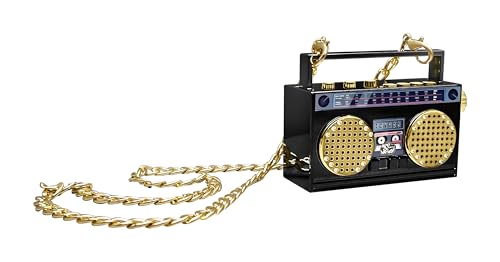 50th Anniversary of Hip Hop Portable Mini Bluetooth Wireless Speaker Retro Wearable Boombox, 27 Inch Necklace, FM Radio, On Board Buttons, Dual 6W Peek Power Micro Speakers, Long Lasting Battery