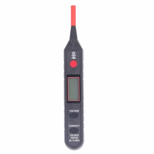Probador de voltaje sin contacto tipo bolígrafo con alarma sonora y luminosa, función de linterna y detección de 12 a 300 V; ideal para electricistas y aficionados al bricolaje