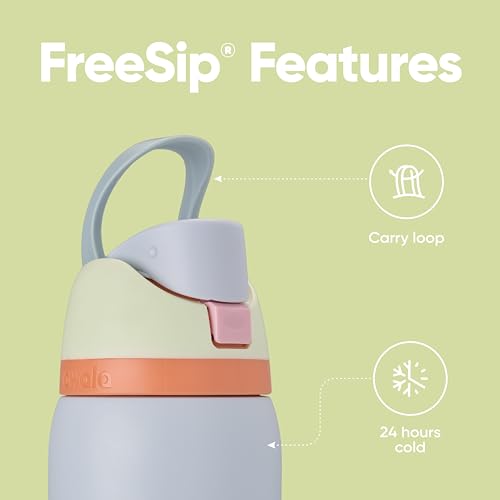 Image of Owala FreeSip Insulated Stainless Steel Water Bottle with Straw for Sports, Travel, and School BPA-Free Sports Water Bottle, 32 oz, Beach House