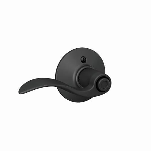 Image of Schlage F40 ACC 622 Accent Door Lever, Bed & Bath Privacy Lock, Matte Black