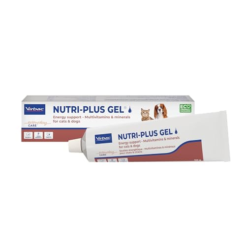 Virbac Nutri-Plus Gel | 120 g | Diät-Ergänzungsfuttermittel für Hunde & Katzen | Konzentrierter Energieträger