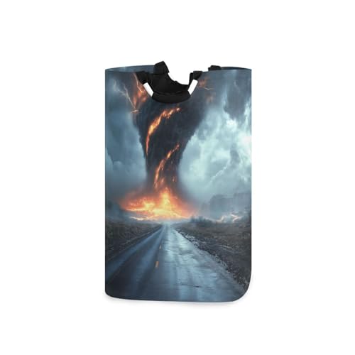 Jihqo Laundry Hamper Basket Strong Tornado Collapsible Nursery Storage Bin Waterproof Clothing Baskets for Home Bedroom Bathroom Washing Room