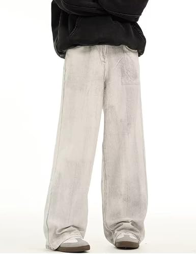 Men's Jeans Baggy Pants Y2K Hip Hop Jeans Vintage Plain Pants Loose Fit Skateboard Denim Pants Streetwear3
