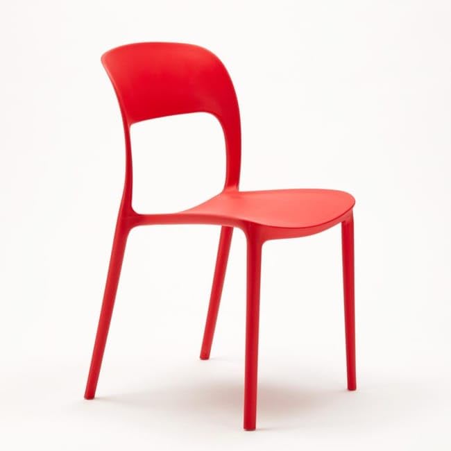 Chaise TORONTO empilable rouge plastique intérieur extérieur GORICA