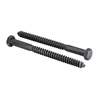 Makers Bolt - 25-Piece Black Lag Bolts, Rustproof Wood Screws, 4-Layer Ceramic BLAKOTE, 2X Protection of Galvanized Lag Screws, 1/2