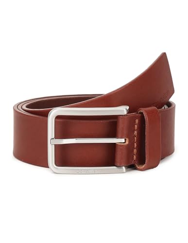 Calvin Klein Herren Gürtel Ledergürtel, Braun (Dark Tan), 95