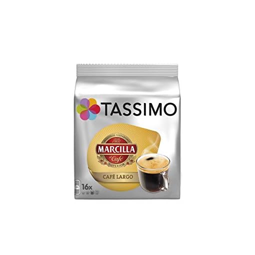 Tassimo Marcilla Café Largo, Kaffee, Kaffeekapsel, Gemahlener Röstkaffee, 16 T-Discs