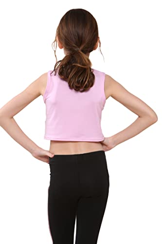 Image of Kids Girls Neon Fluorescent Vest Crop Tops T-Shirt Tee Top Dance Wear Gymnastic Fancy Dress Age 5-14 Years