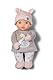 BABY born for Babies Sweetie Mauve, weiche 30 cm Puppe mit grauem Stoffkörper und integrierter Rassel, 838723 Zapf Creation