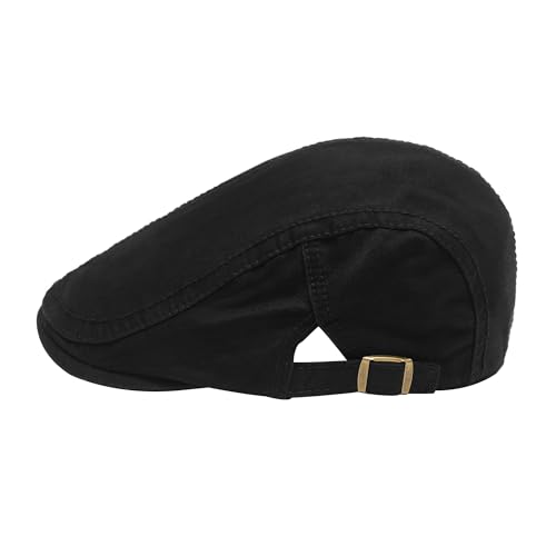 Image of ZLYC Men Cotton Flat Cap Summer Scally Ivy Gatsby Newsboy Beret Driver Cabbie Hunting Hat