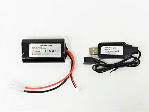 ヘンロン 1/16スケール 戦車ラジコン専用 7.4V/1800mAh バッテリー・充電器セット ☆タミヤ型コネクター