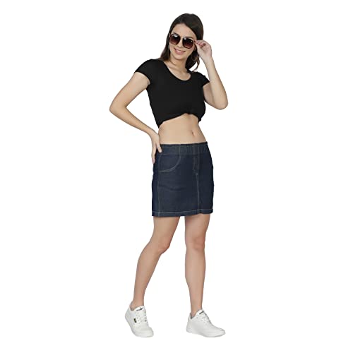Image of NUEVOSDAMAS Women Light Blue Denim Mini Skirt