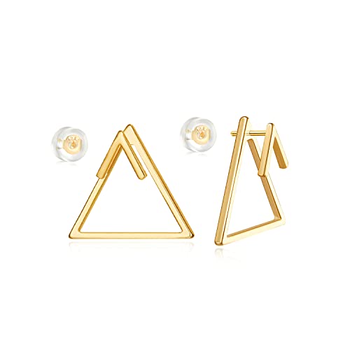 MYEARS Women Earrings Gold Stud 14K Small Simple Hypoallergenic Everyday Jewelry