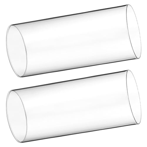 Cabilock Hurricanes Candle Holder Sleeves, 2pcs Glass Chimney Candle Holder Candle Shade Tube Cover Windproof Open Ended Candle Shades for Wedding Birthday Party Decoration