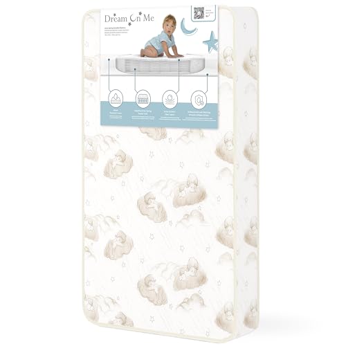 Dream On Me 3 inch Spring Coil Portable Crib Mattress | Greenguard Gold Certified